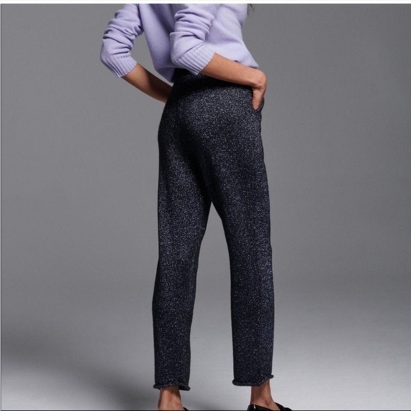 Anthropologie Knit Metallic Sparkle Pant Sz L - Picture 3 of 9